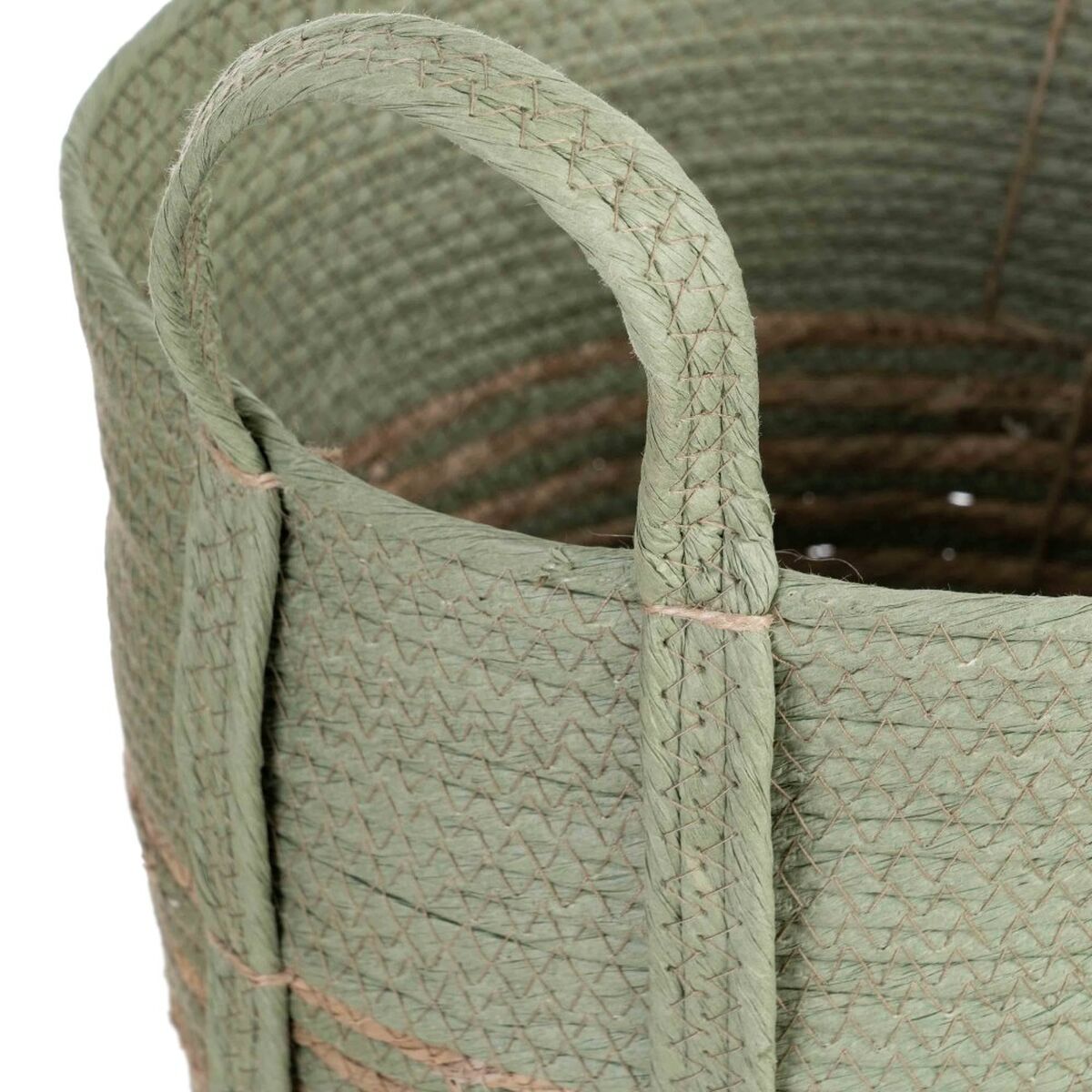 Set di Cesti 42 x 42 x 48 cm Menta Fibra naturale (3 Pezzi)