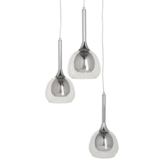 Lampadario Cristallo Grigio Metallo 33 x 33 x 50 cm