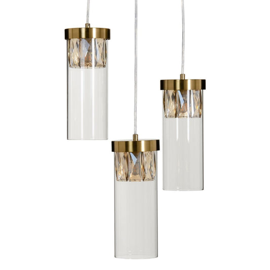 Lampadario Cristallo Dorato Metallo 31 x 31 x 45 cm