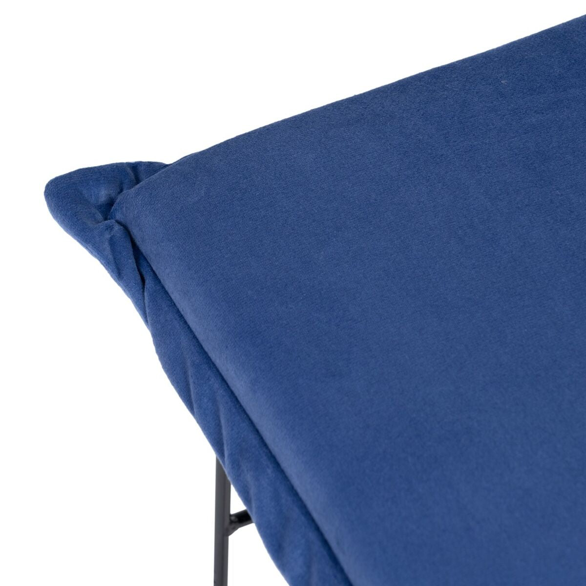Puff Tessuto Sintetico Azzurro Metallo 40 x 40 x 35 cm