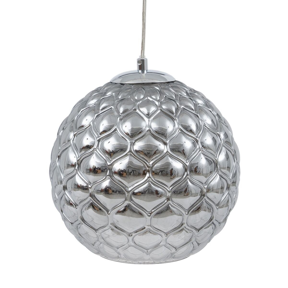 Lampadario Cristallo Argento Ferro 23 x 23 x 21,5 cm