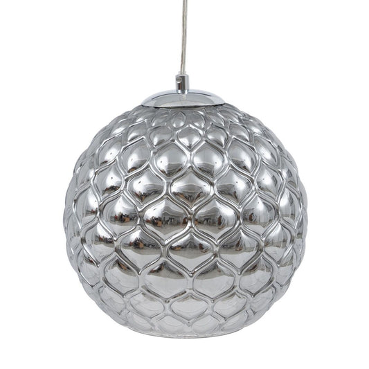 Lampadario Cristallo Argento Ferro 23 x 23 x 21,5 cm