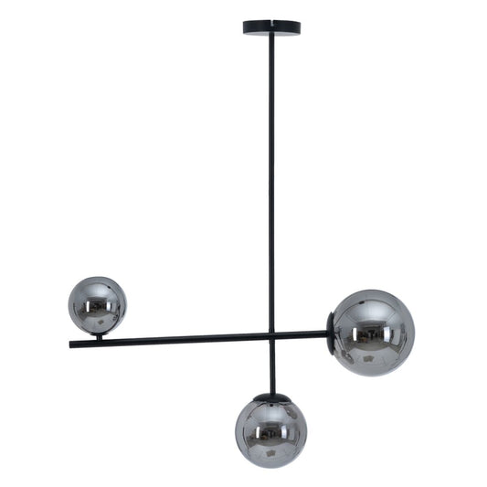 Lampadario 70 x 18 x 90 cm Cristallo Nero Metallo