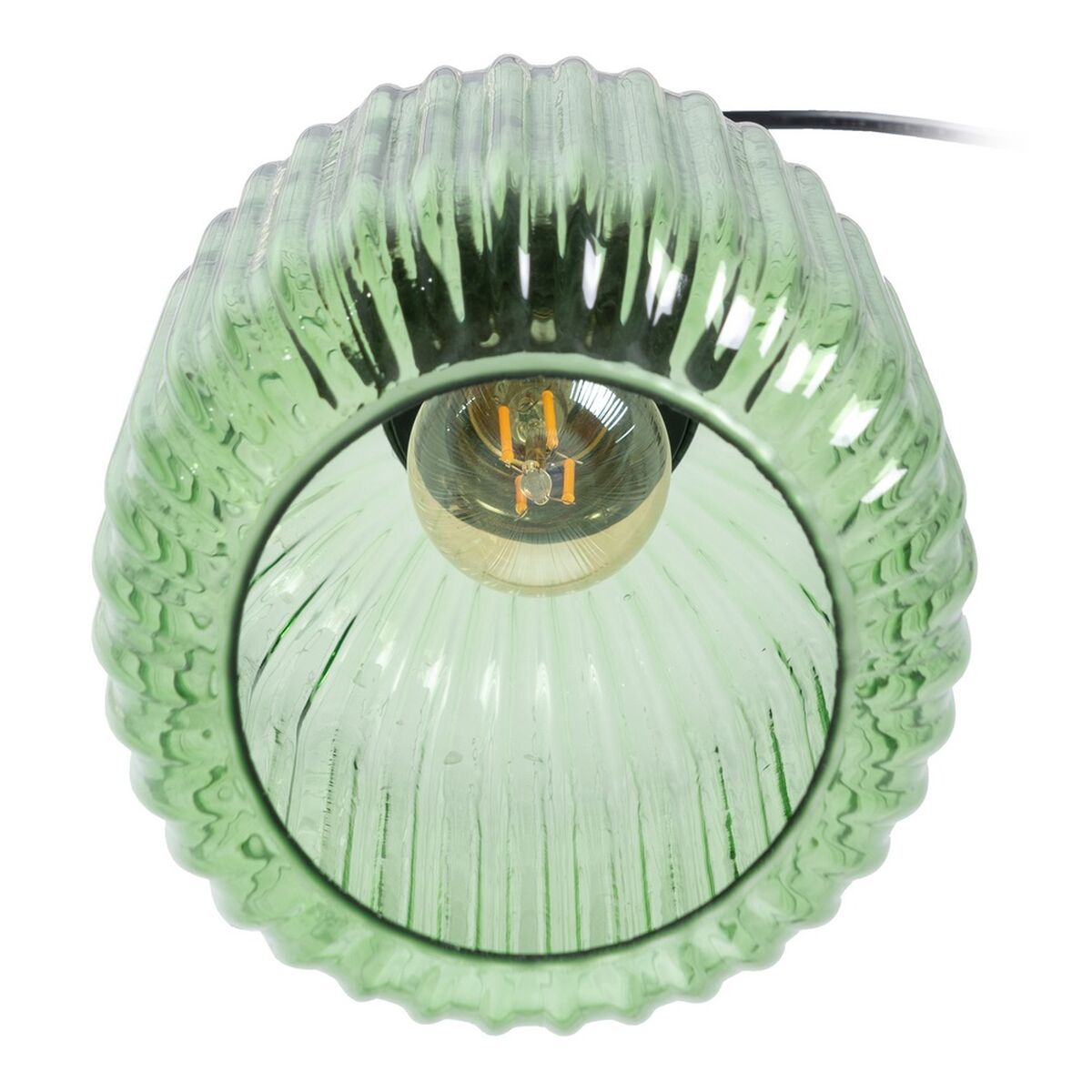 Lampadario Cristallo Metallo Verde 14 x 14 x 32 cm