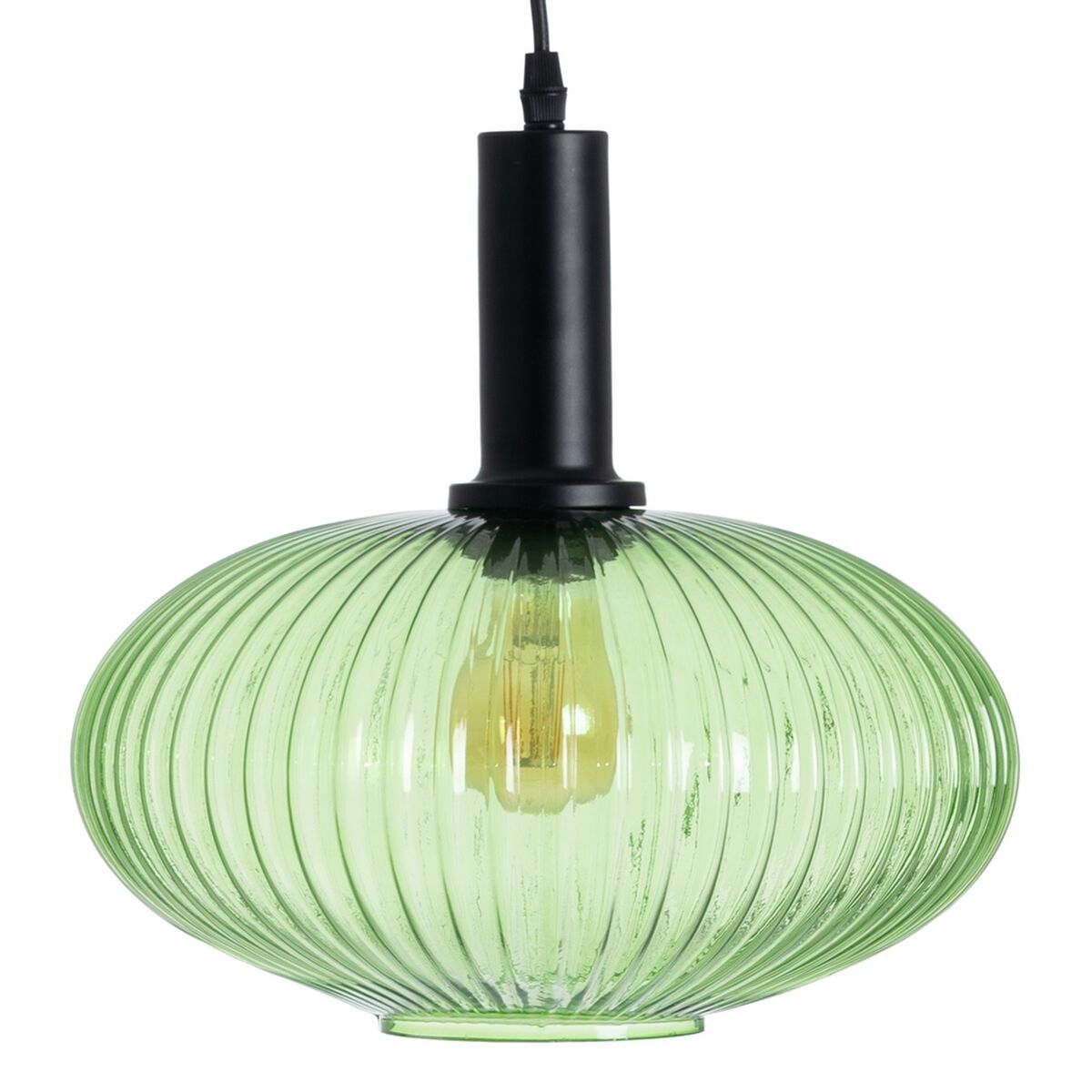 Lampadario Cristallo Metallo Verde 30 x 30 x 26 cm