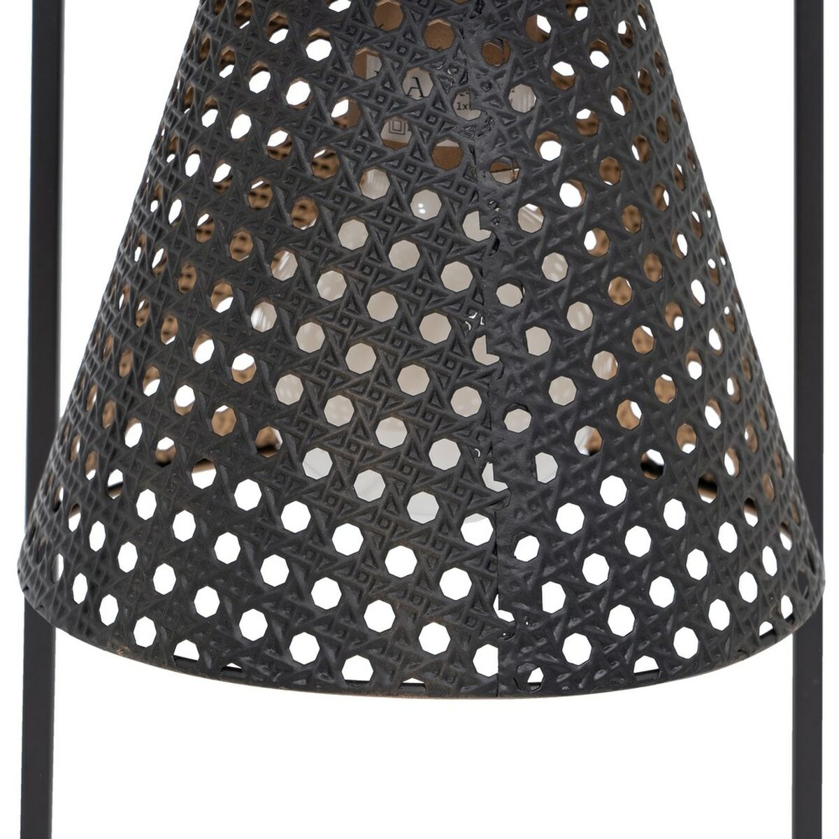 Lampada da tavolo 20 x 20 x 42 cm Nero Dorato Metallo