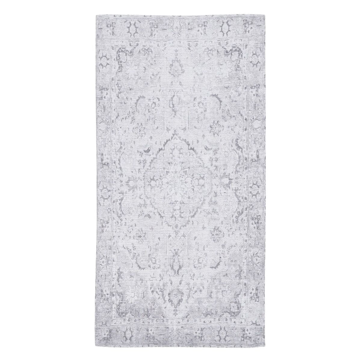 Tappeto 80 x 150 cm Grigio Poliestere Cotone