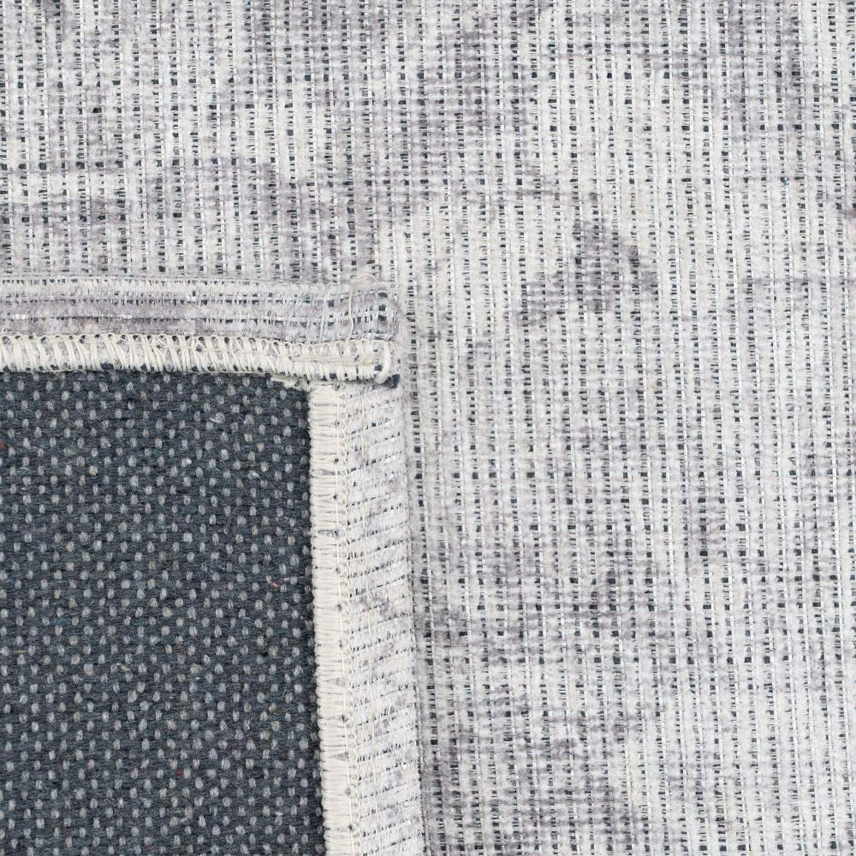 Tappeto 80 x 150 cm Grigio Poliestere Cotone