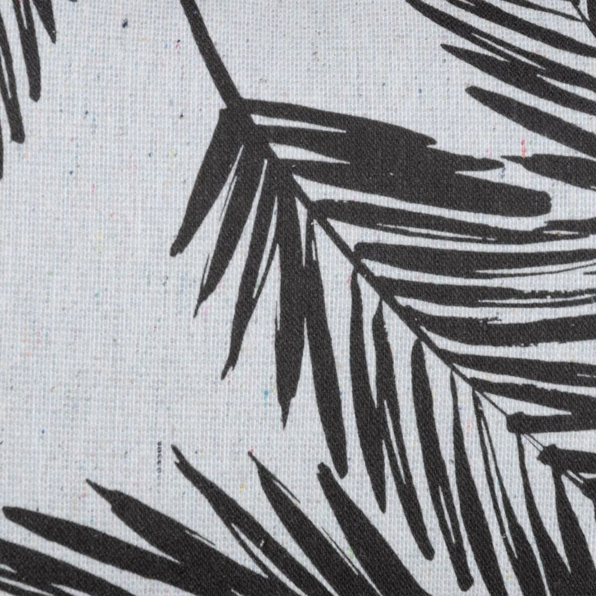Cuscino Poliestere Cotone Bianco Nero Fogli 45 x 30 cm