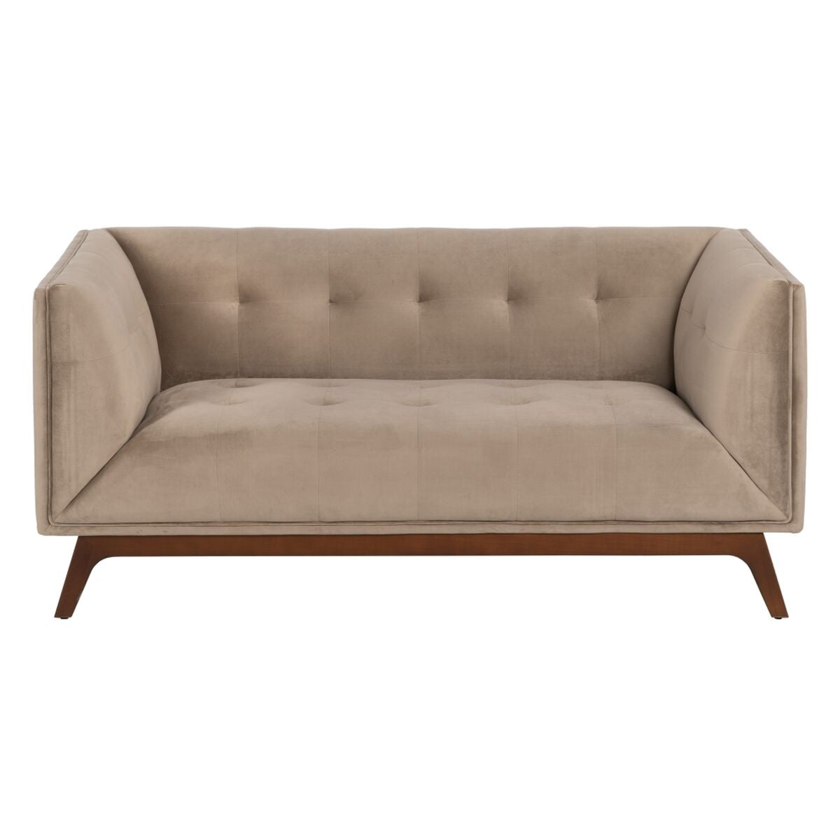 Divano 156 x 81 x 72 cm Champagne Tessuto Sintetico Legno Velluto