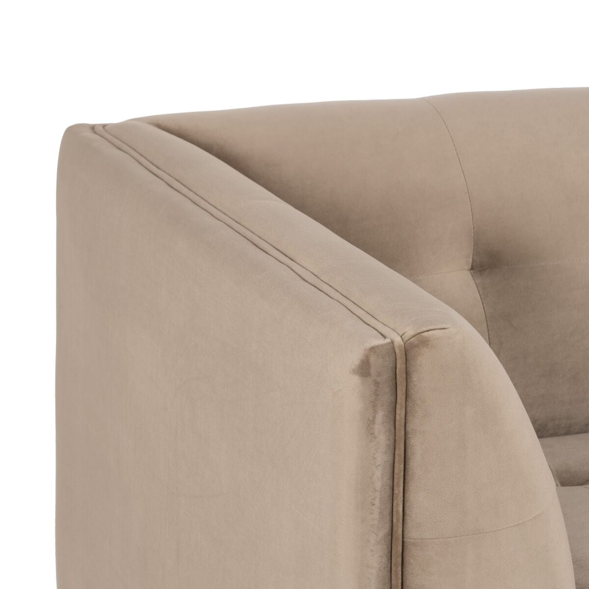 Divano 156 x 81 x 72 cm Champagne Tessuto Sintetico Legno Velluto