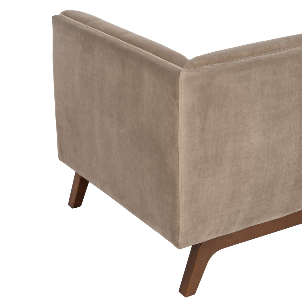 Divano 156 x 81 x 72 cm Champagne Tessuto Sintetico Legno Velluto