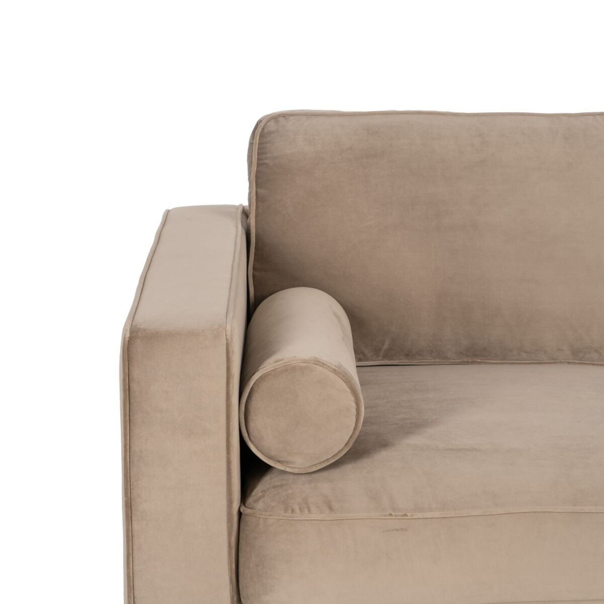 Divano 172 x 89 x 91 cm Champagne Tessuto Sintetico Legno Velluto