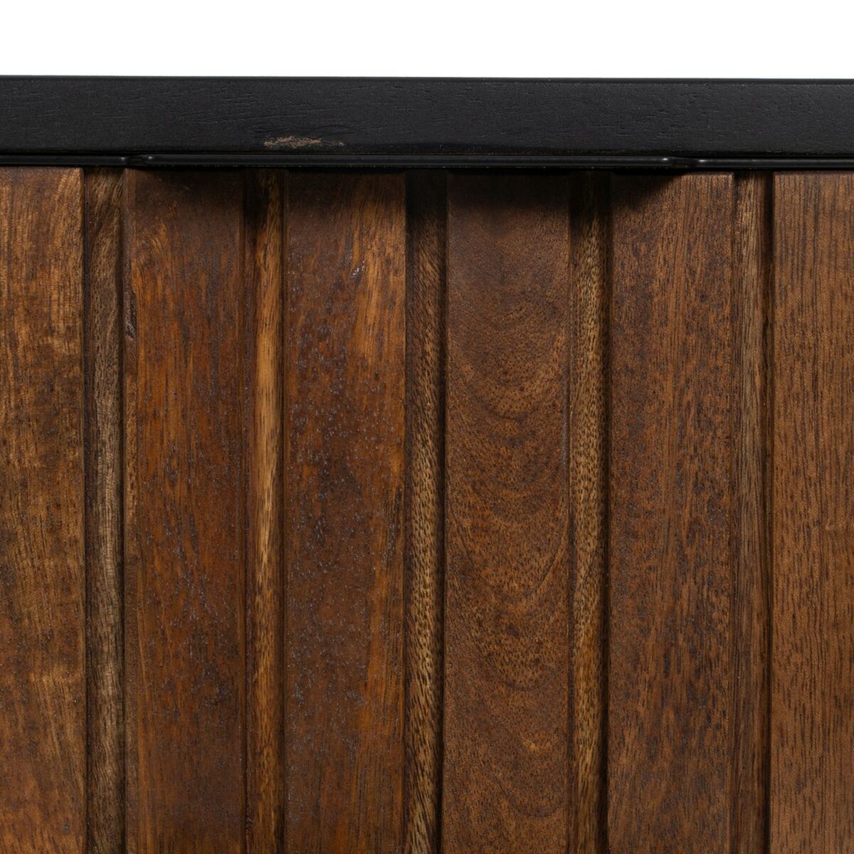Comodino ABNER Marrone Nero Ferro Legno di mango 40 x 40 x 50 cm