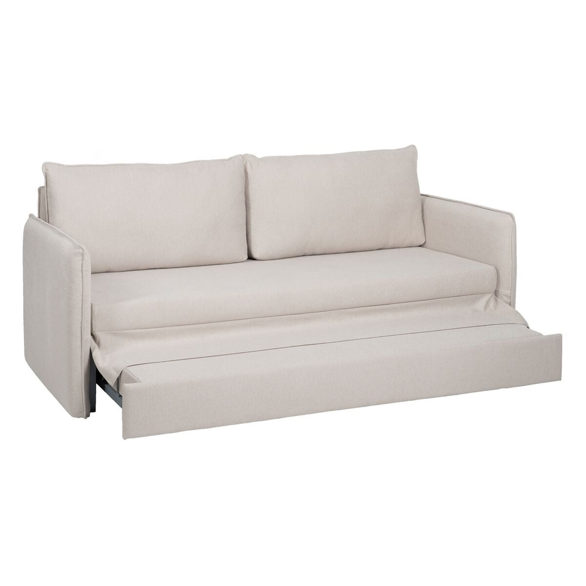 Divano Beige Poliestere Lino 210 x 93 x 95 cm