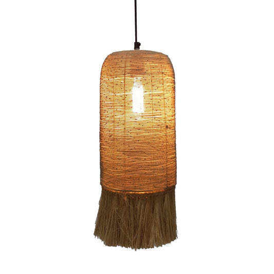 Lampadario 23 x 23 x 35 cm Metallo Fibra naturale