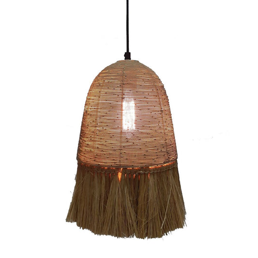 Lampadario Metallo 20 x 20 x 47 cm Fibra naturale