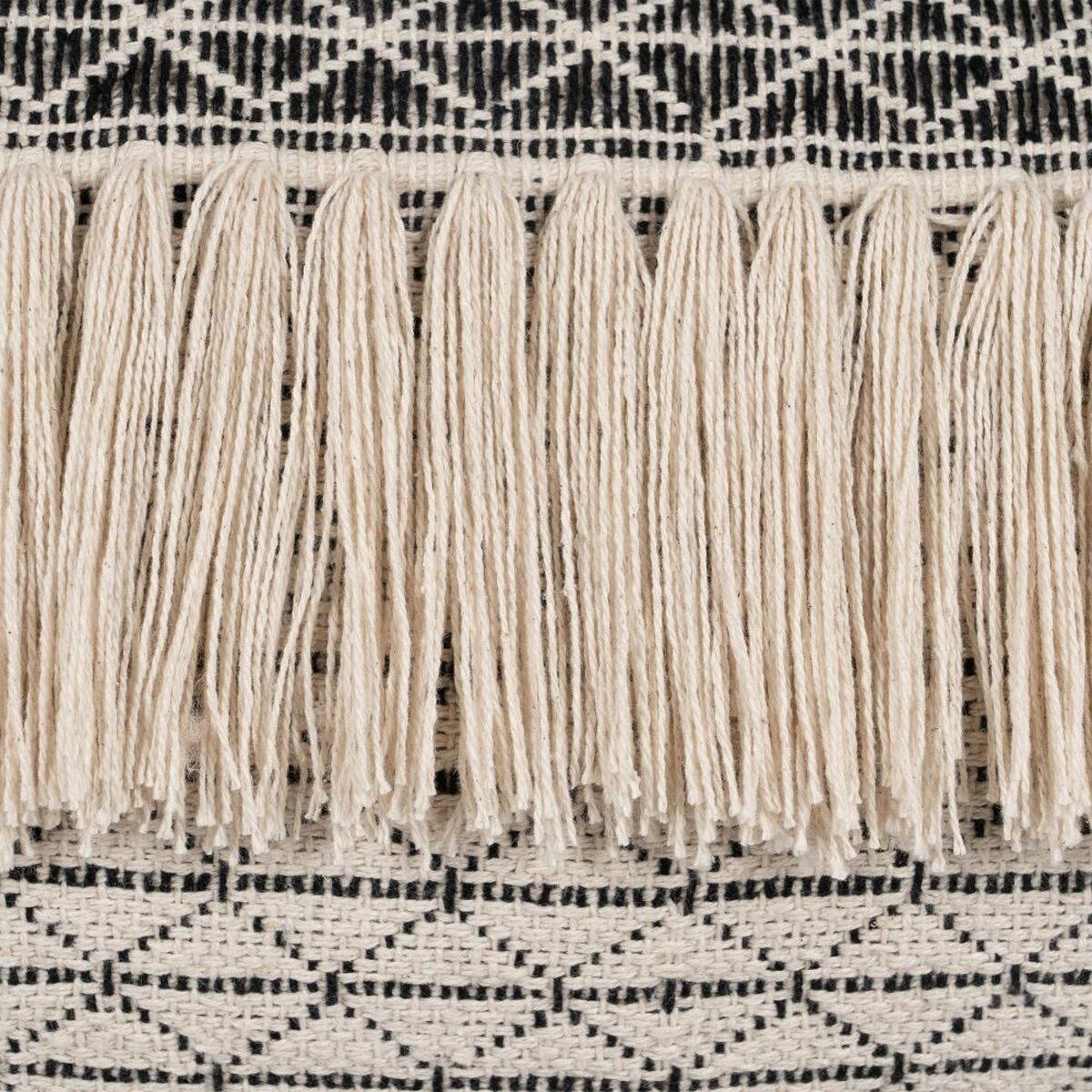 Cuscino Cotone Nero Beige 30 x 60 cm