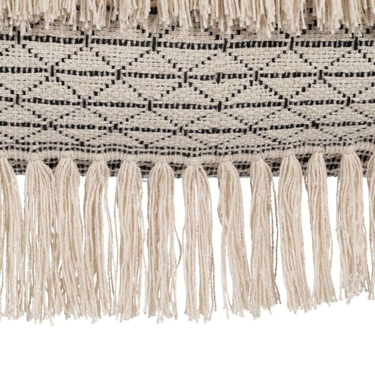 Cuscino Cotone Nero Beige 30 x 60 cm