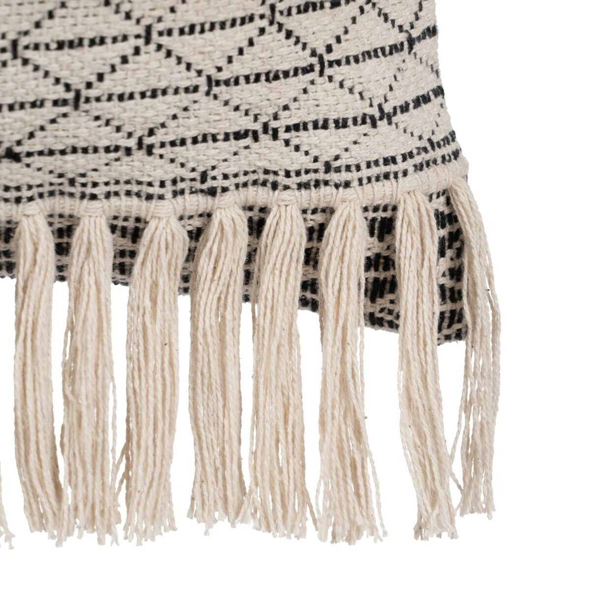 Cuscino Cotone Nero Beige 30 x 60 cm