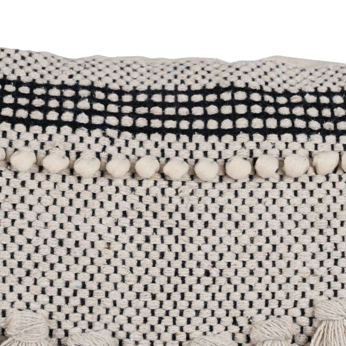 Cuscino Cotone Nero Beige 30 x 60 cm