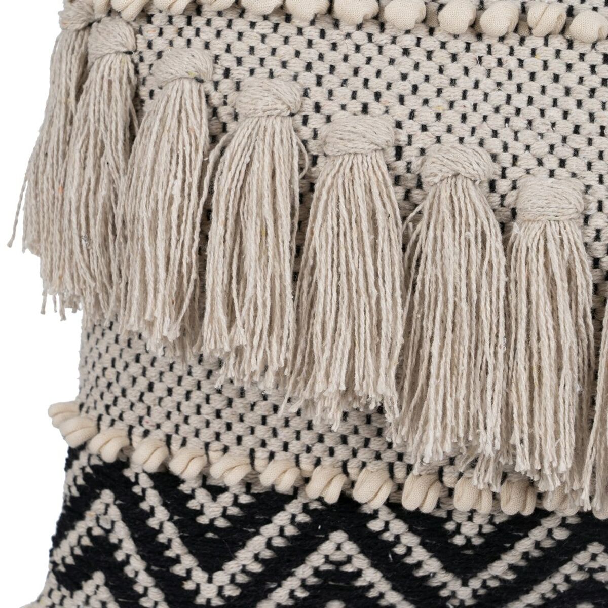 Cuscino Cotone Nero Beige 30 x 60 cm
