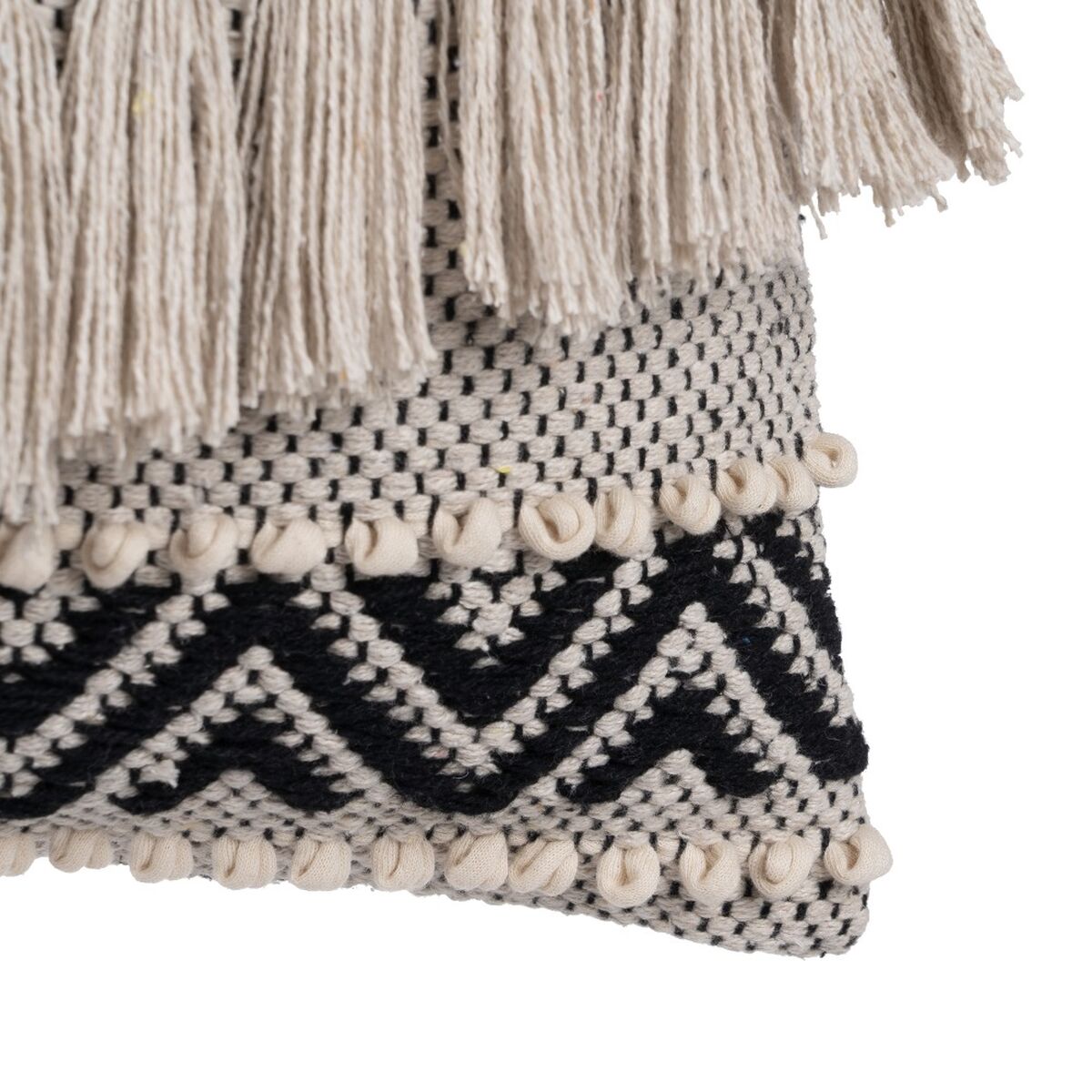 Cuscino Cotone Nero Beige 30 x 60 cm