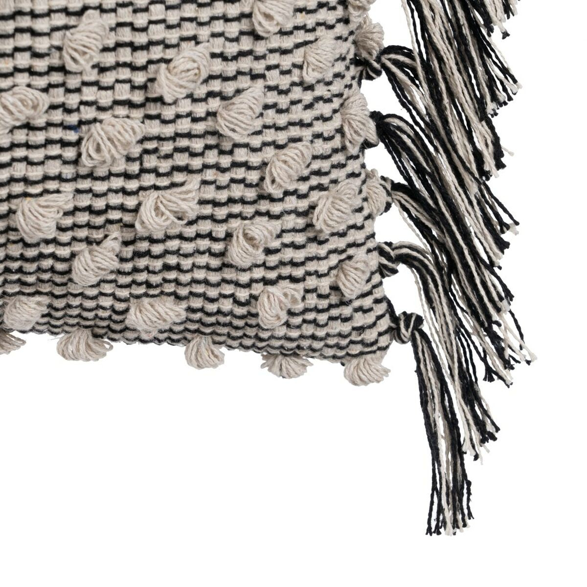 Cuscino Cotone Nero Beige 30 x 60 cm