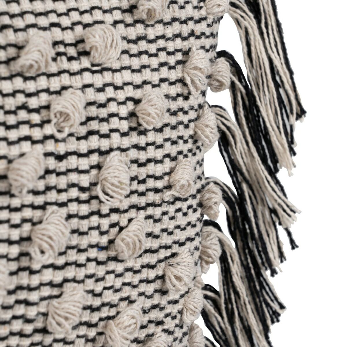 Cuscino Cotone Nero Beige 30 x 60 cm