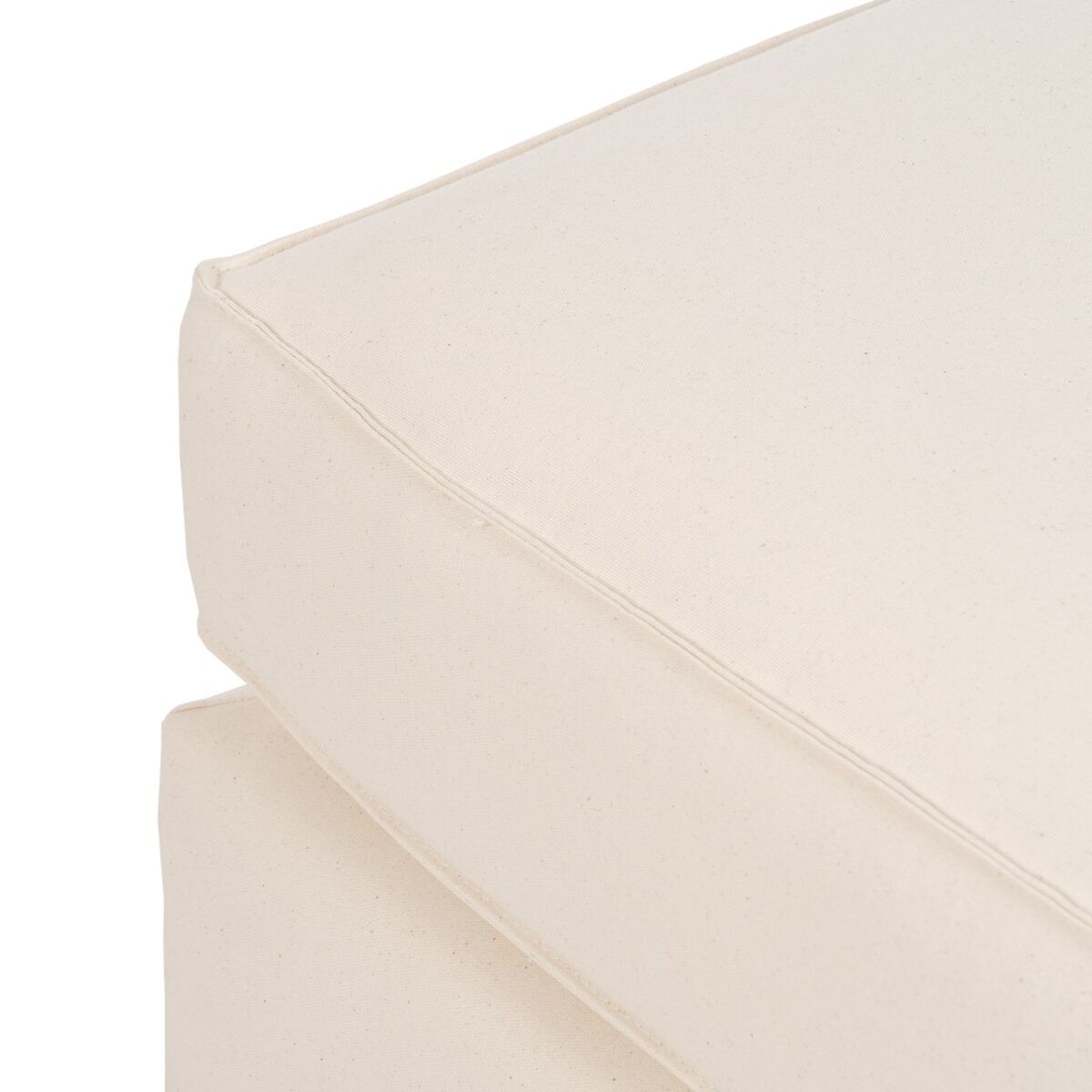 Puff 100 x 80 x 44 cm Tessuto Sintetico Crema
