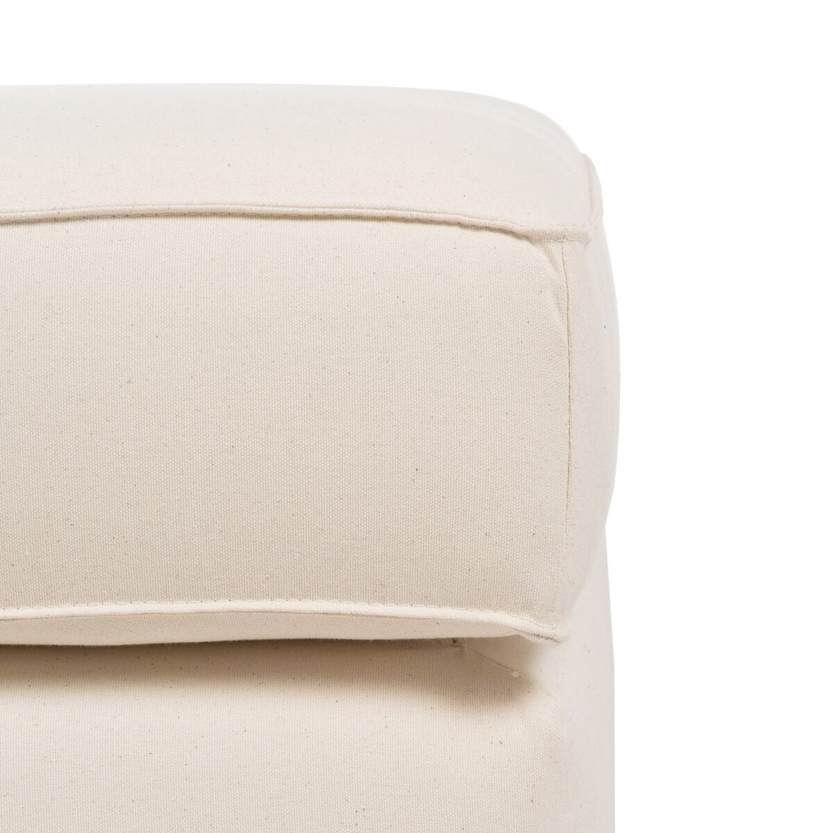 Puff 100 x 80 x 44 cm Tessuto Sintetico Crema