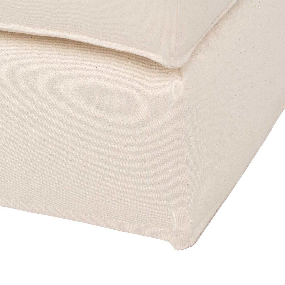 Puff 100 x 80 x 44 cm Tessuto Sintetico Crema