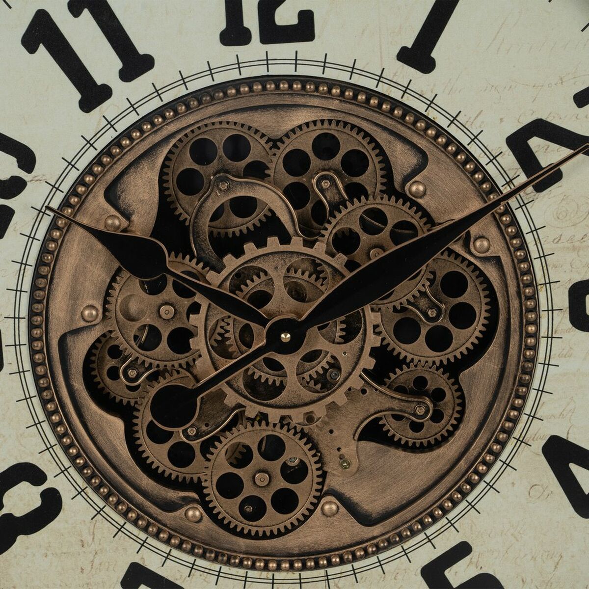 Orologio da Parete Crema Dorato Cristallo Ferro 66 x 9,5 x 66 cm (3 Unità)