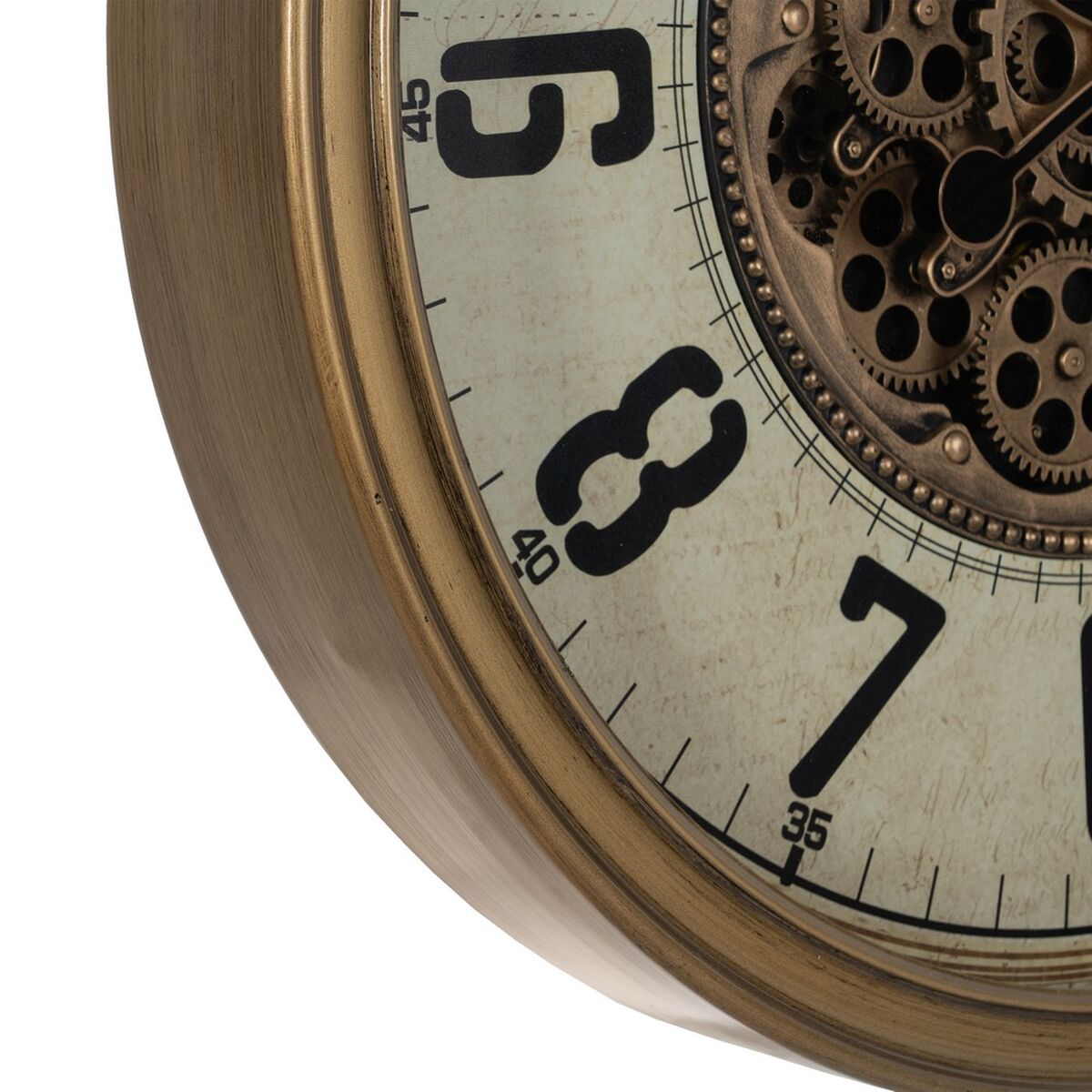 Orologio da Parete Crema Dorato Cristallo Ferro 66 x 9,5 x 66 cm (3 Unità)