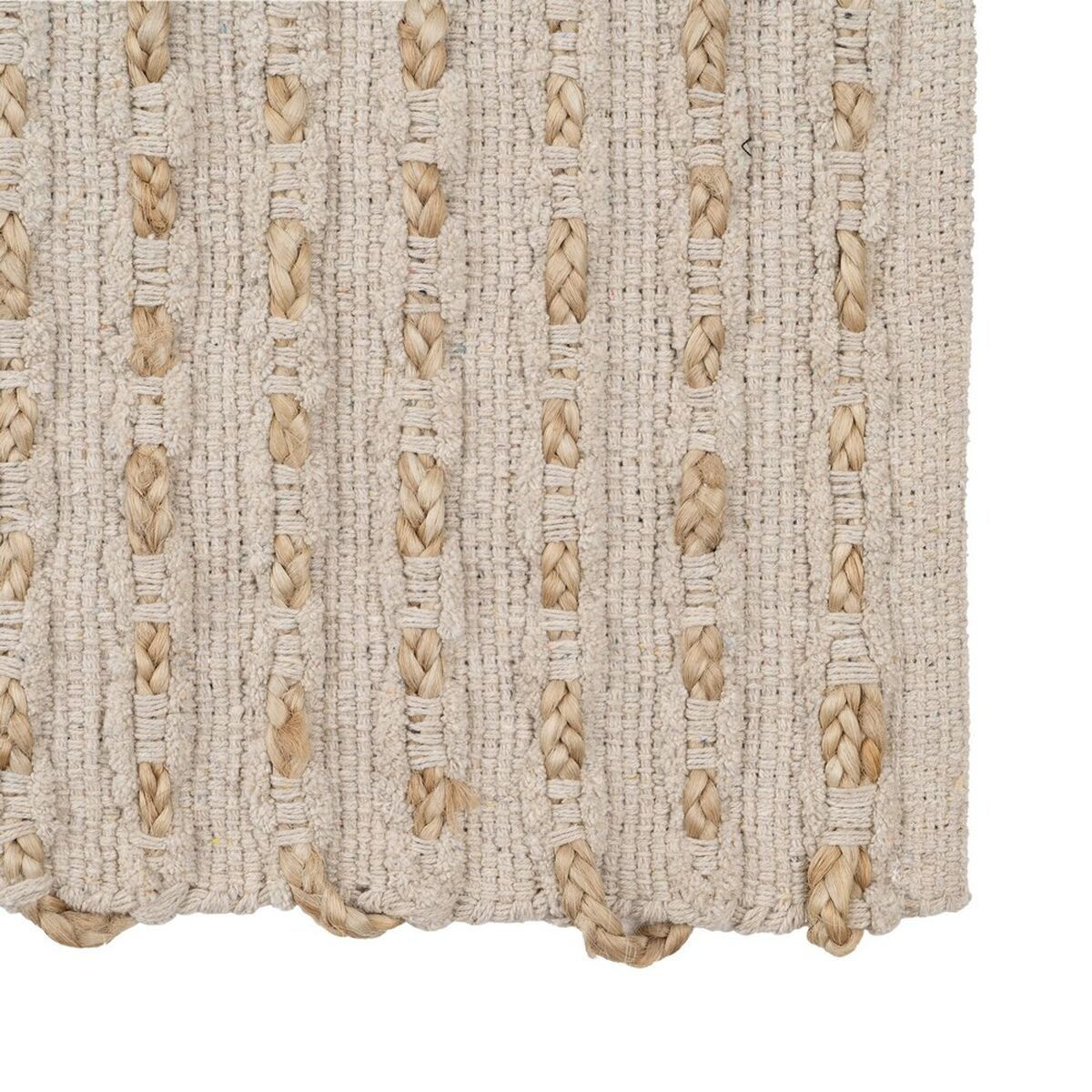 Tappeto Bianco Naturale 70 % cotone 30 % Juta 160 x 230 cm