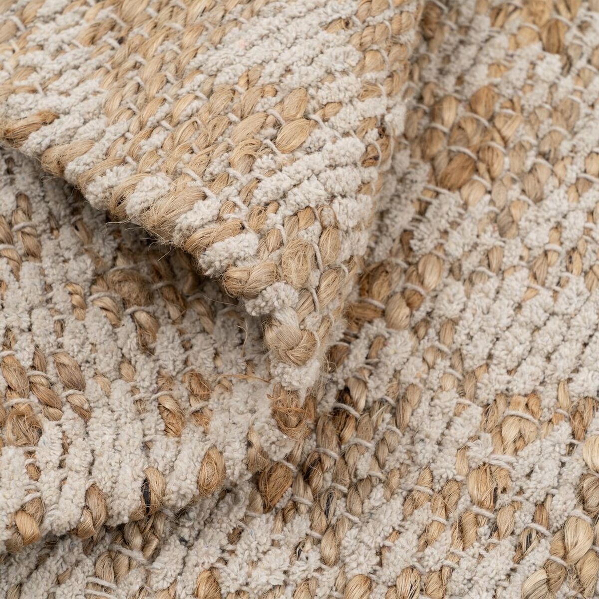 Tappeto Bianco Naturale 60 % Cotone Juta 160 x 230 cm