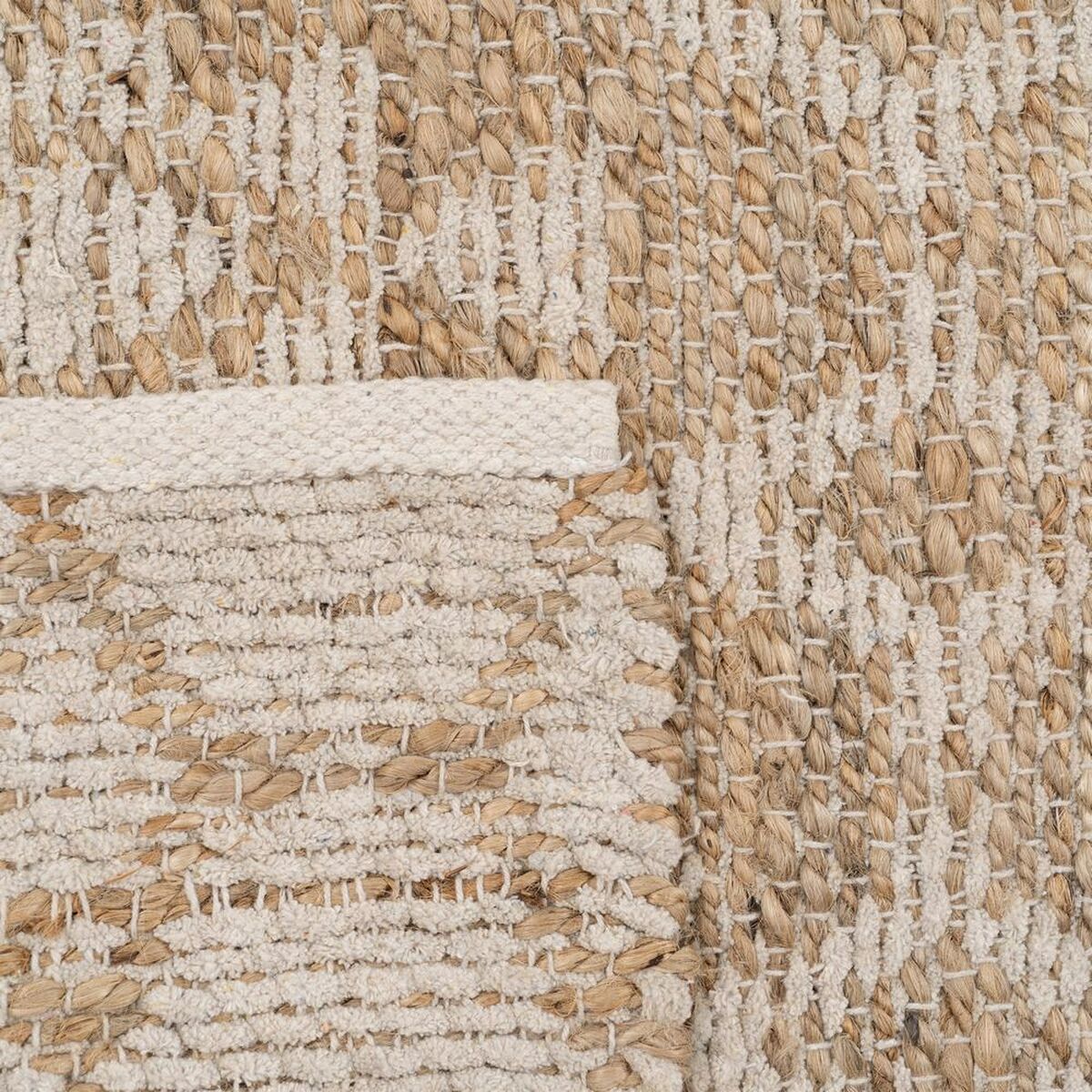 Tappeto Bianco Naturale 60 % Cotone Juta 160 x 230 cm
