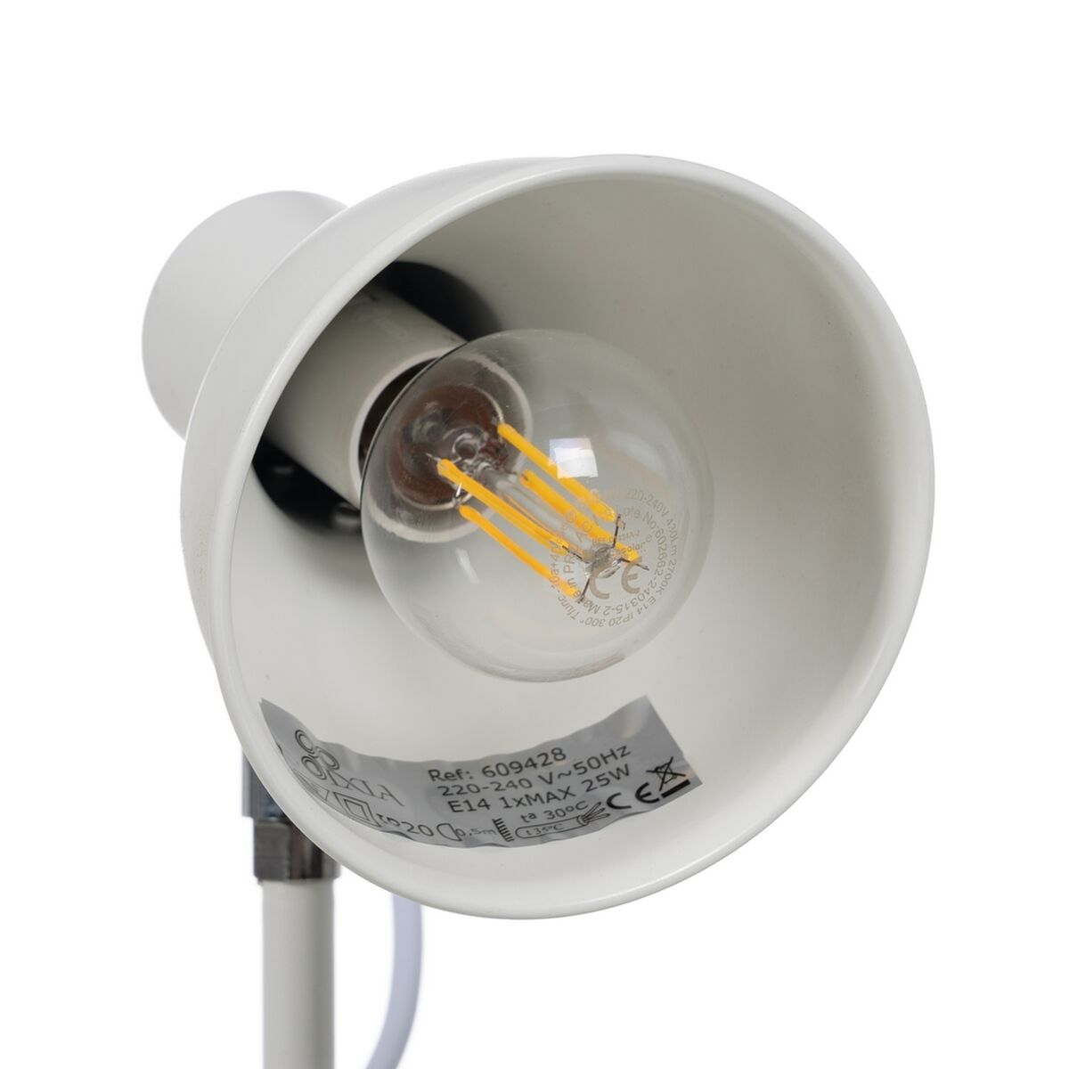Lampada Bianco Ferro 25 W 15 x 14,5 x 36,5 cm