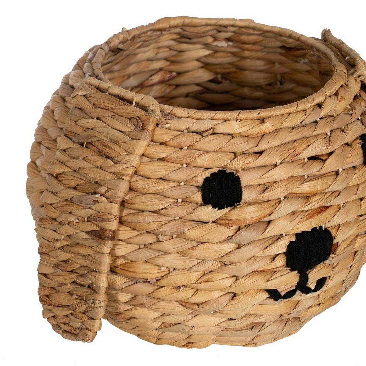 Cesto Cane Nero Beige Fibra naturale 27 x 27 x 19 cm