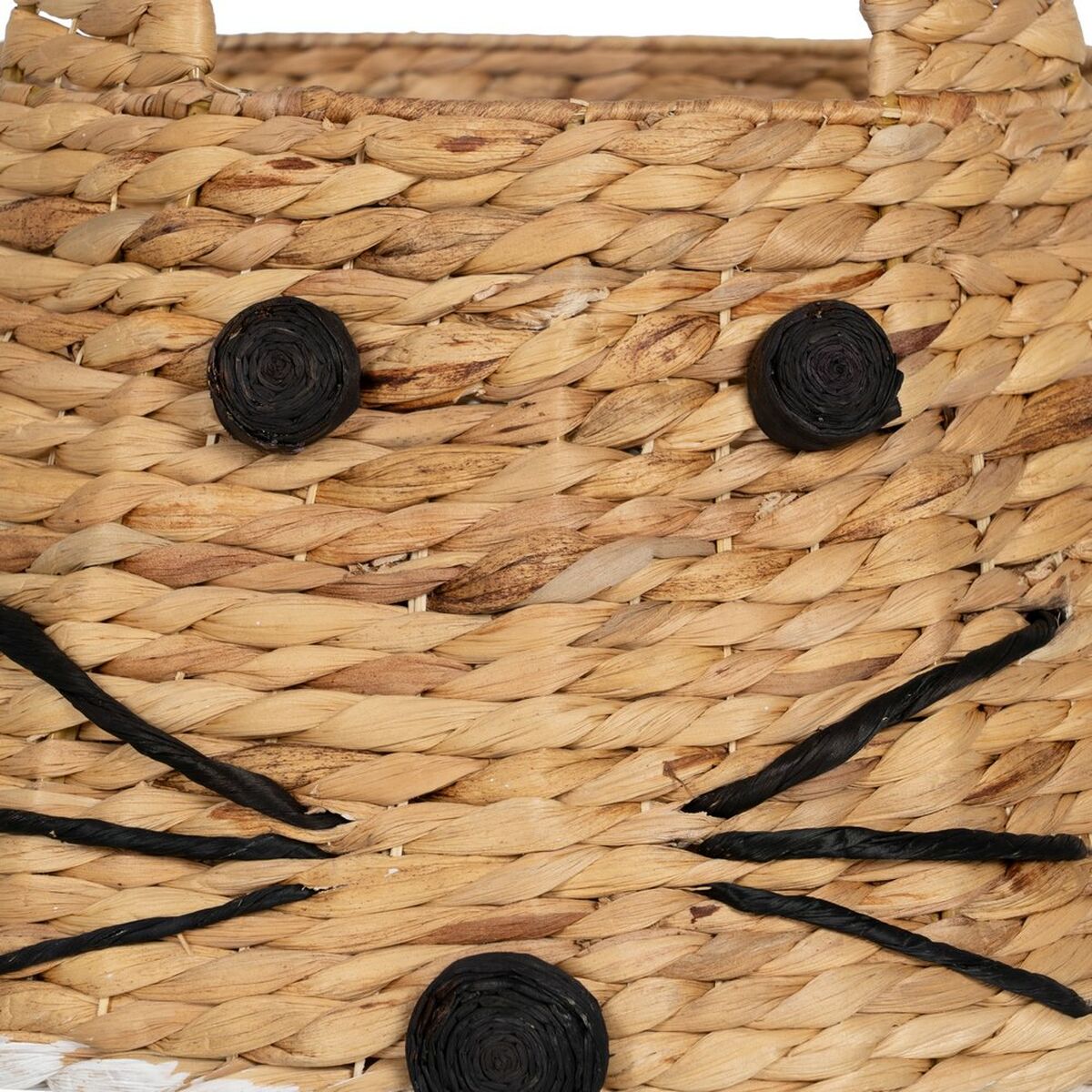 Cesto Gatto Bianco Nero Beige Fibra naturale 41 x 41 x 38 cm