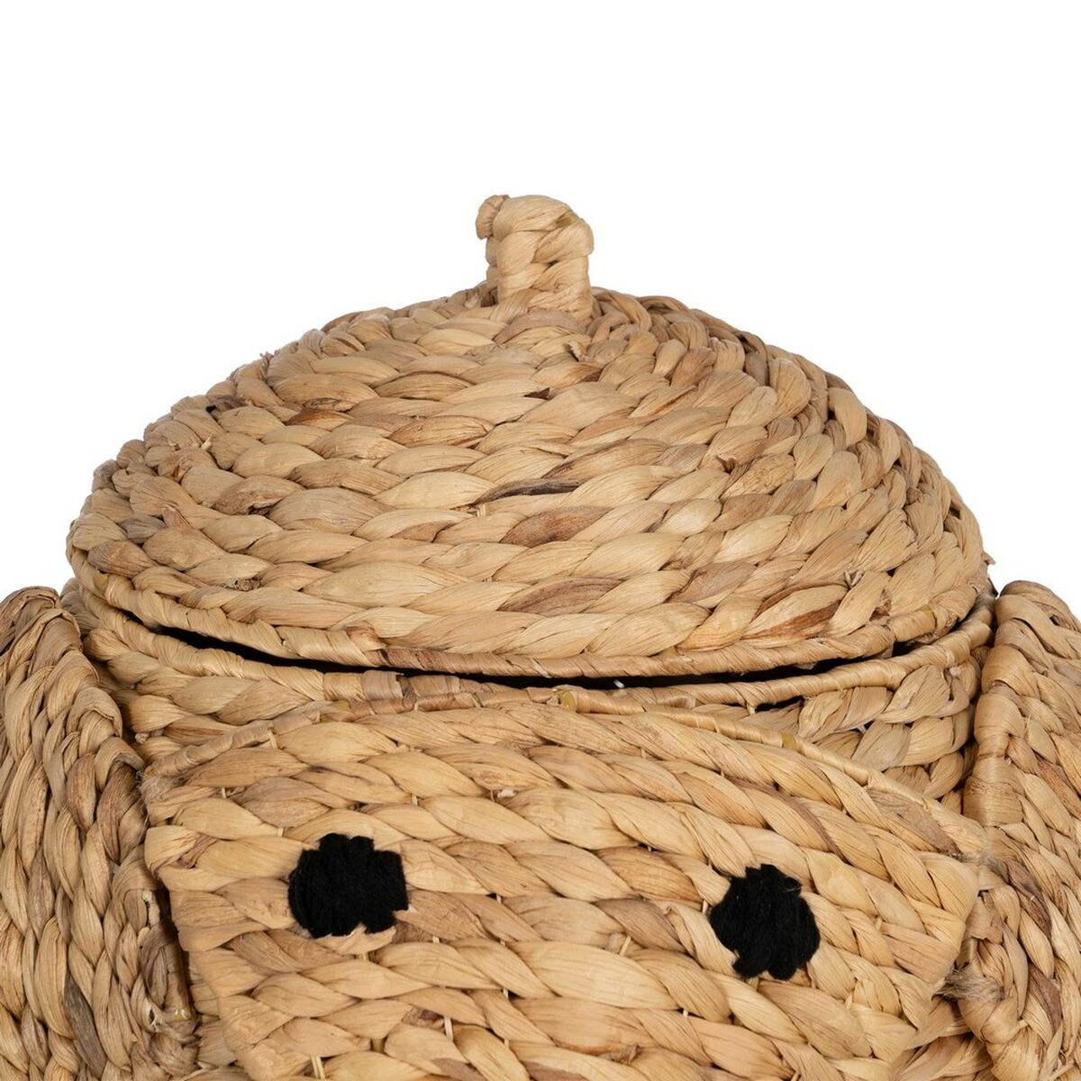 Cesto Elefante Nero Beige Fibra naturale 38 x 38 x 42 cm