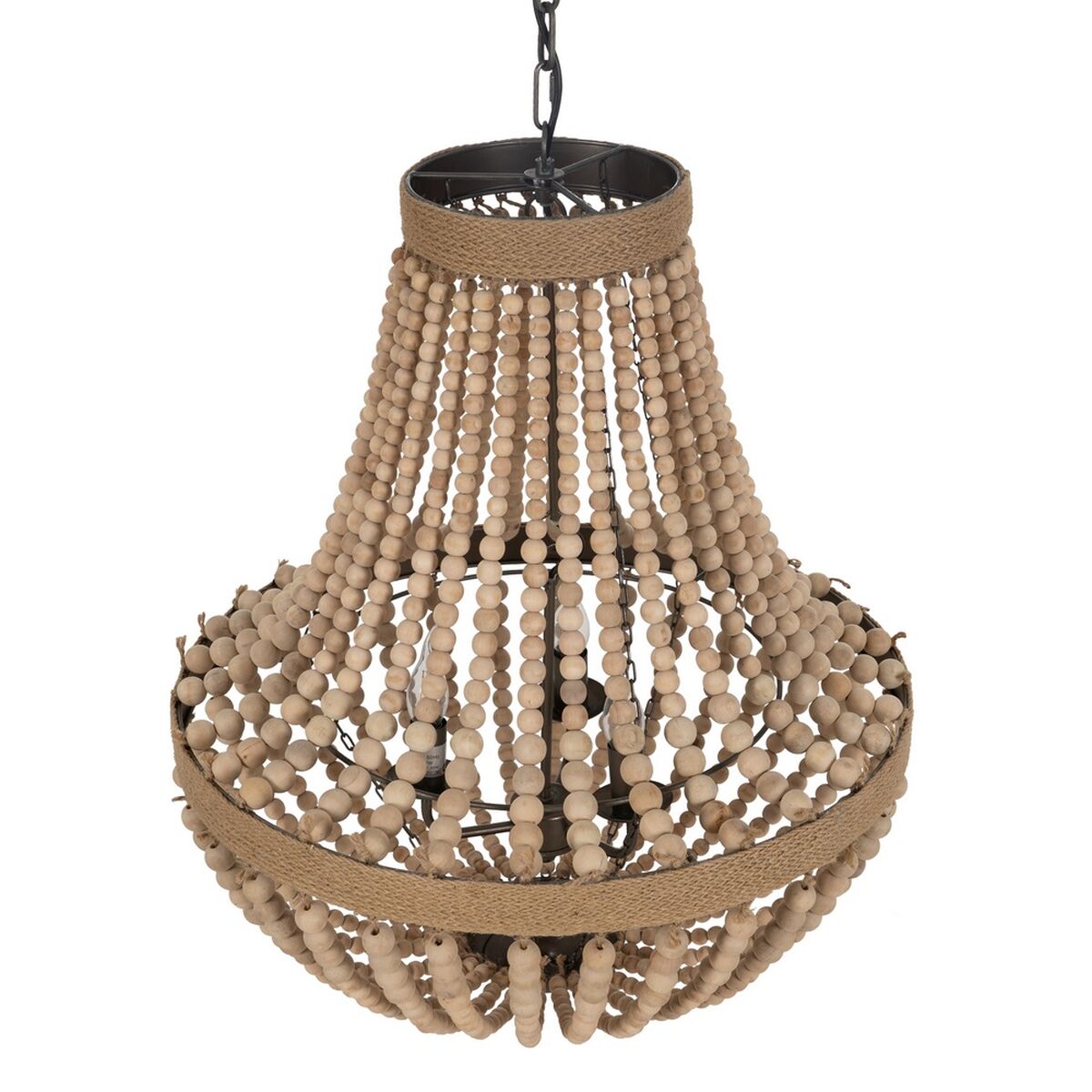 Lampadario Naturale Metallo legno di rovere 220-240 V 60 x 60 x 80 cm