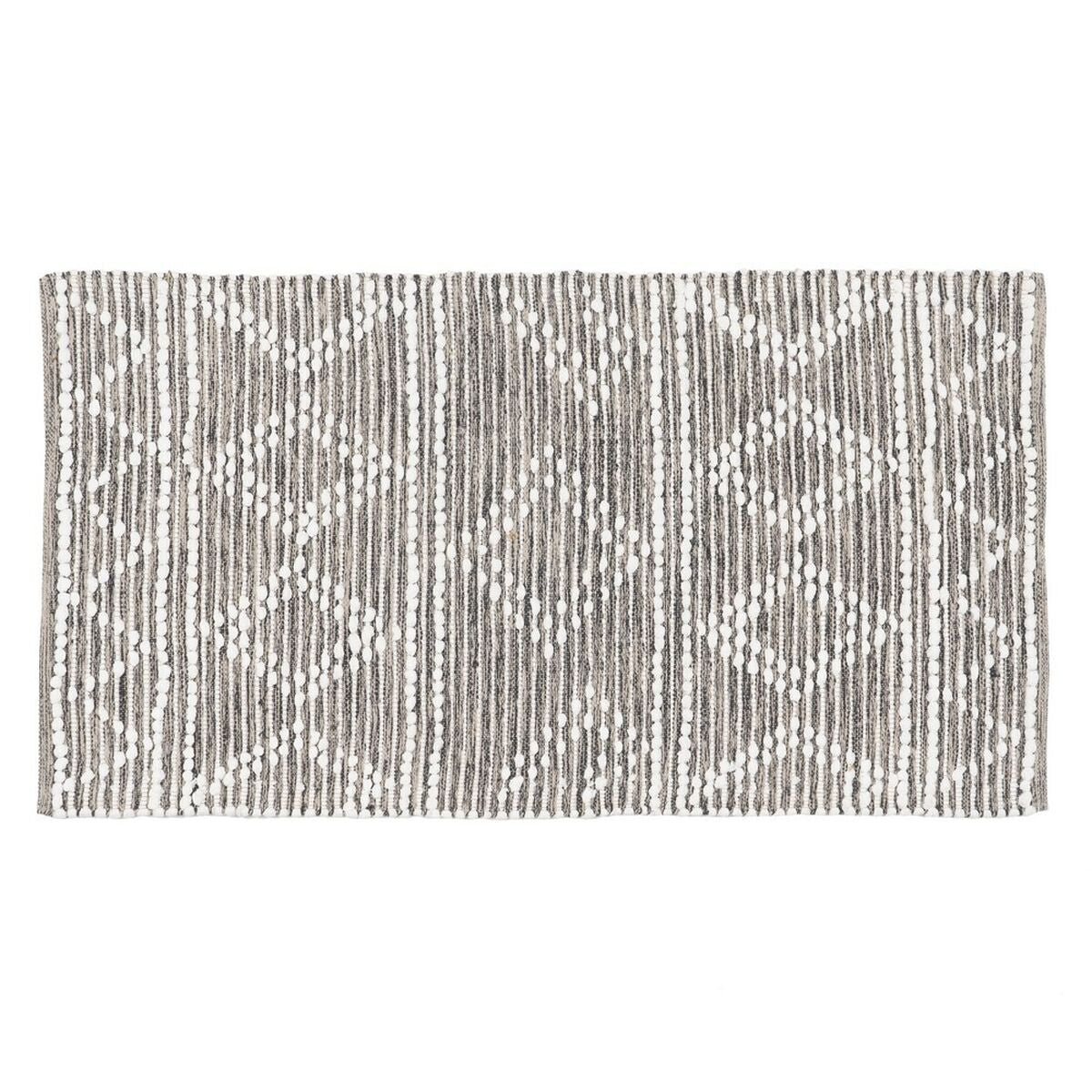 Tappeto Bianco Grigio 60 % Cotone 40 % Poliestere 80 x 150 cm