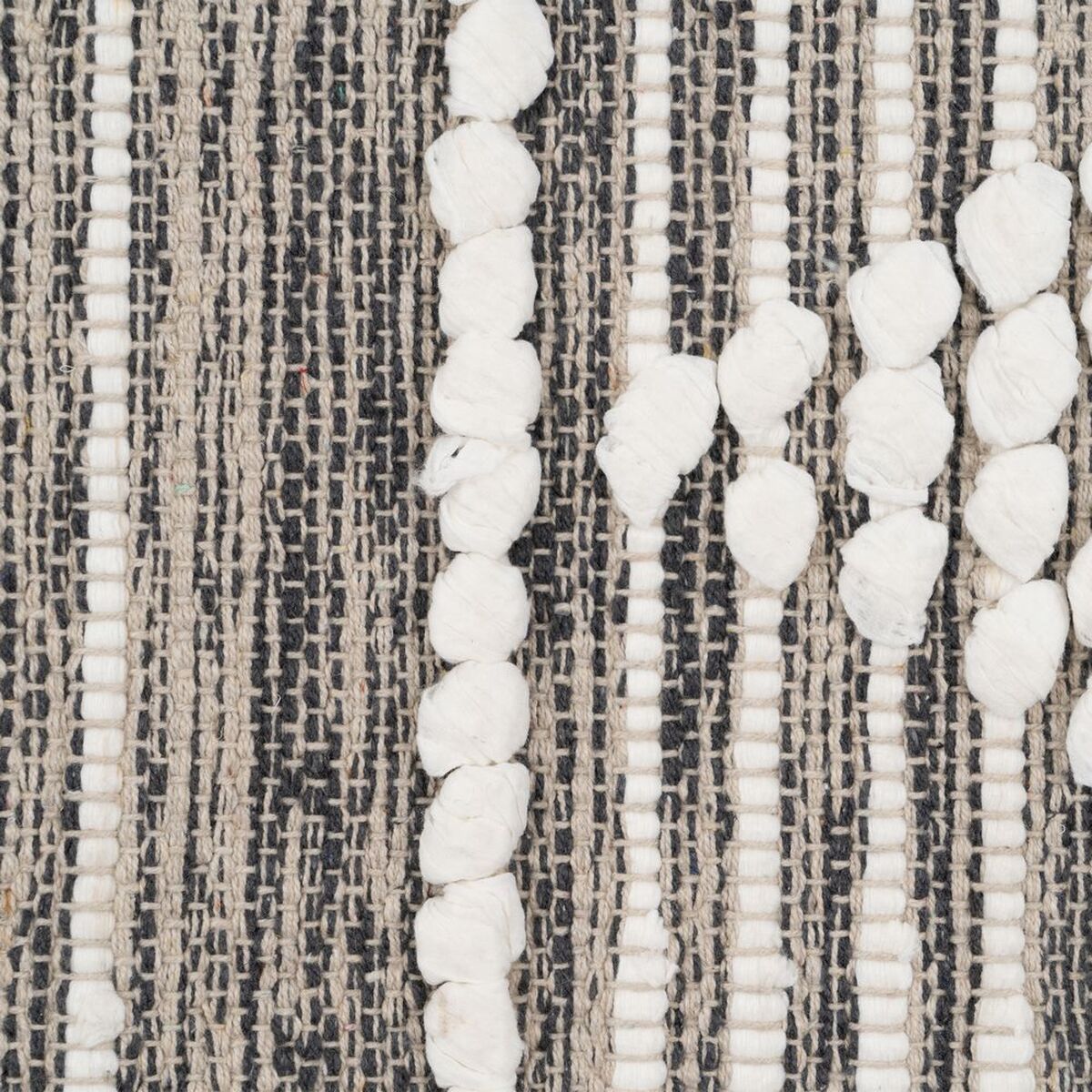 Tappeto Bianco Grigio 60 % Cotone 40 % Poliestere 80 x 150 cm