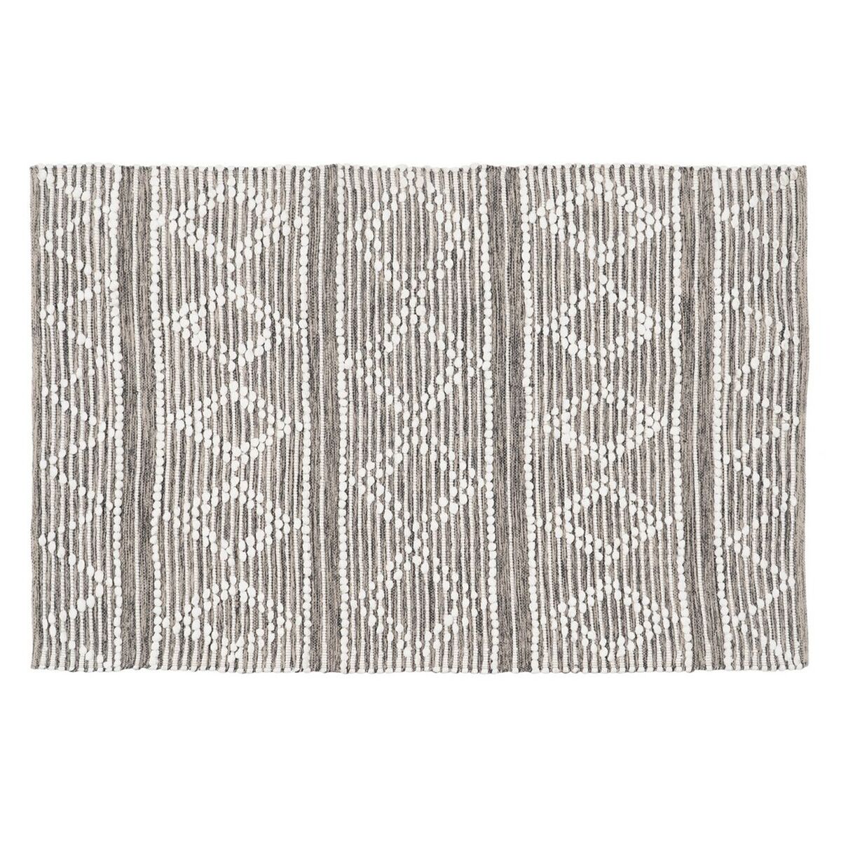 Tappeto Bianco Grigio 60 % Cotone 40 % Poliestere 120 x 180 cm