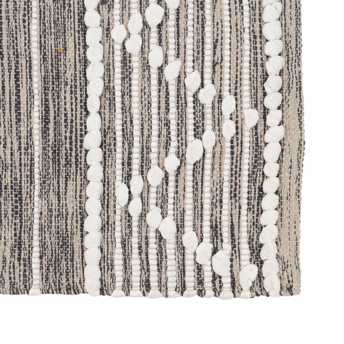 Tappeto Bianco Grigio 60 % Cotone 40 % Poliestere 120 x 180 cm