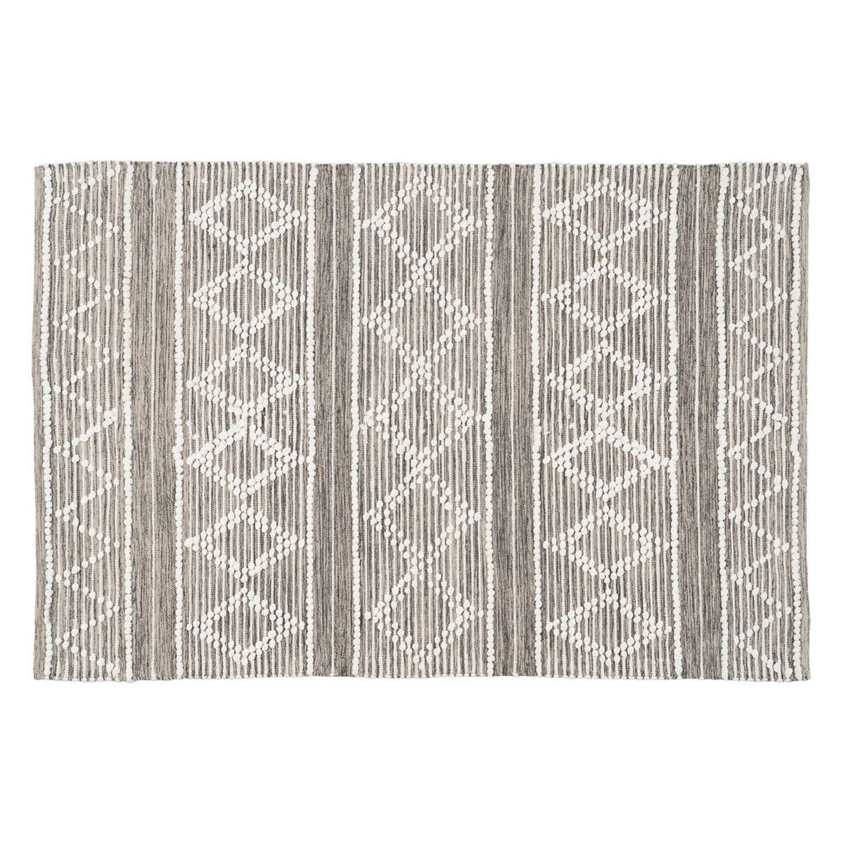 Tappeto Bianco Grigio 60 % Cotone 40 % Poliestere 160 x 230 cm