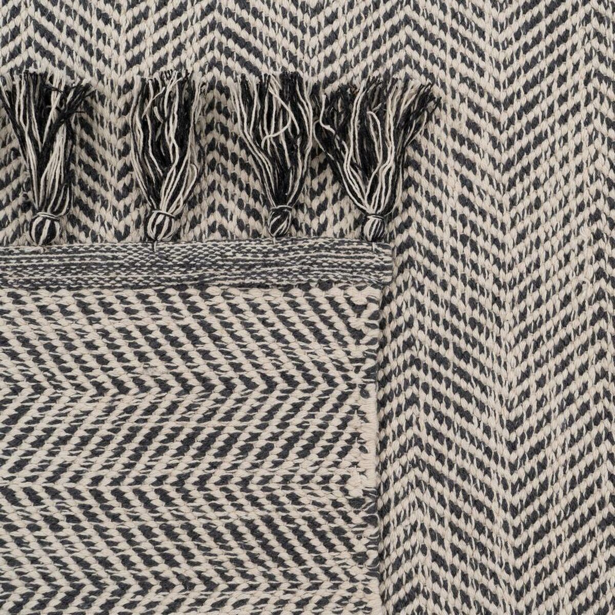 Tappeto Grigio 70 % cotone 30 % Poliestere 120 x 180 cm