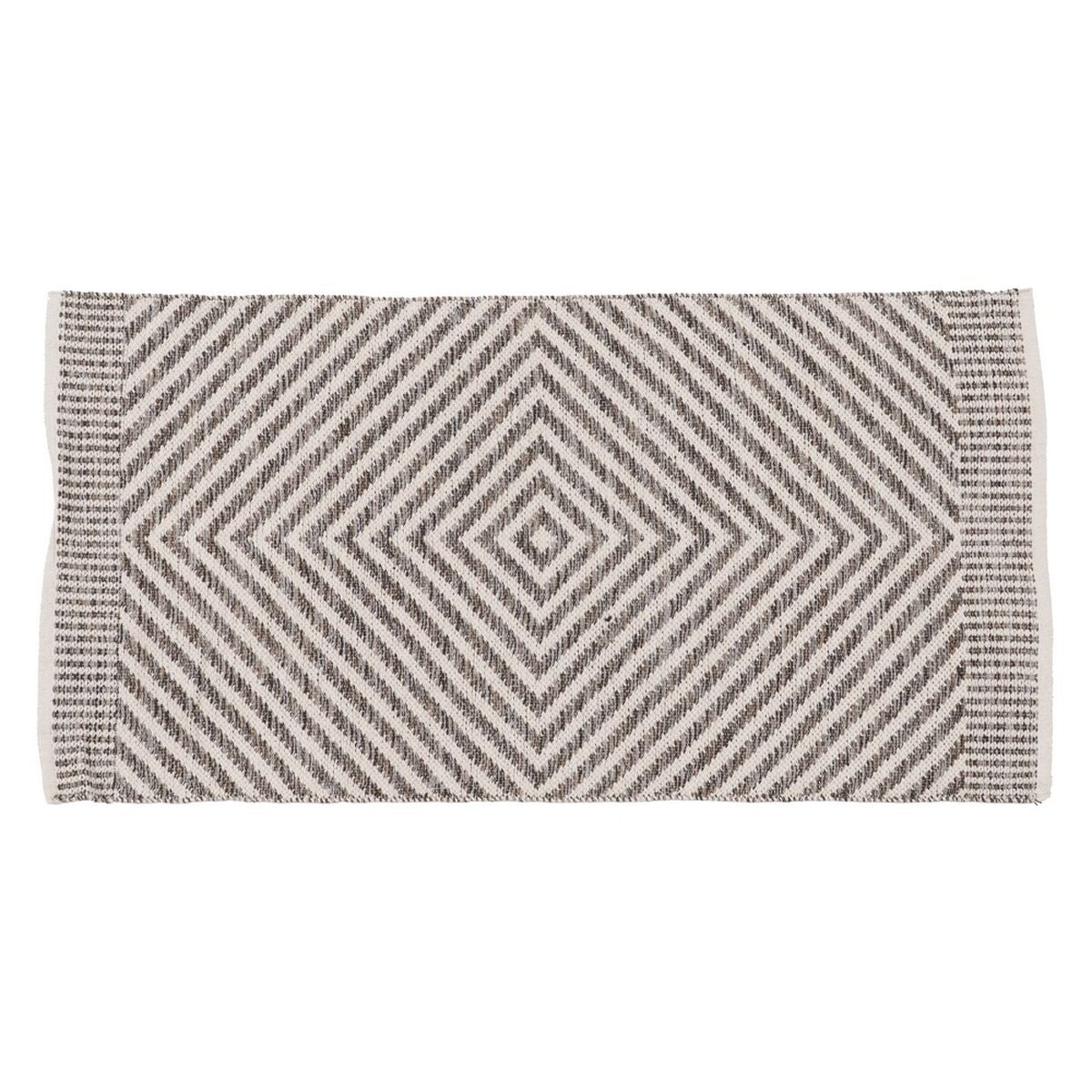 Tappeto Bianco Grigio 70 % cotone 30 % Poliestere 80 x 150 cm
