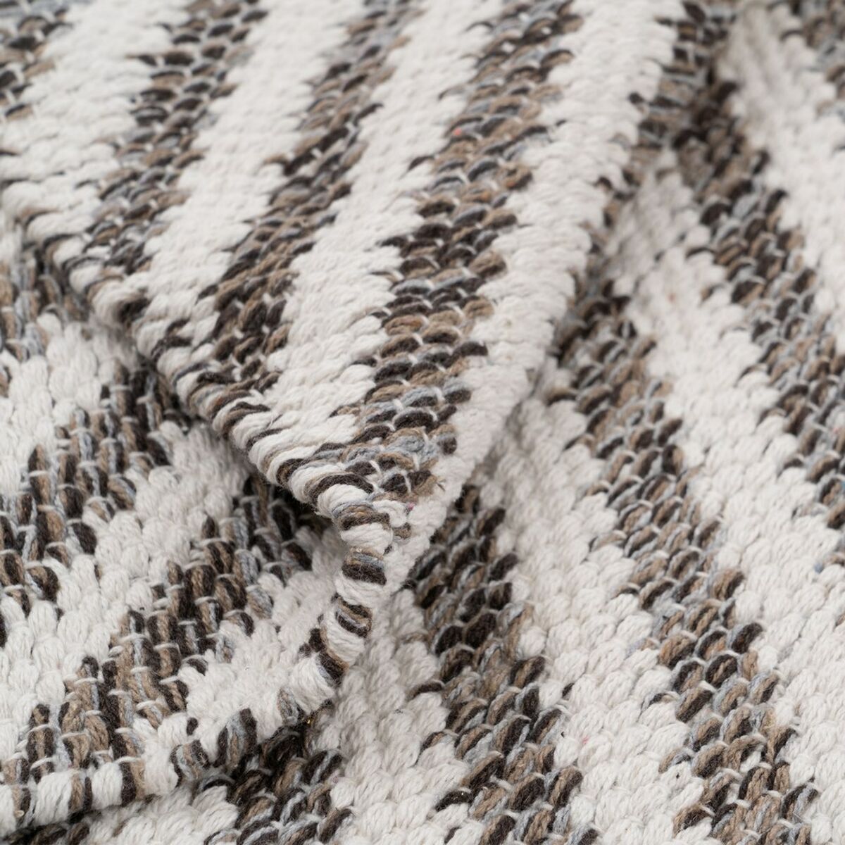 Tappeto Bianco Grigio 70 % cotone 30 % Poliestere 80 x 150 cm
